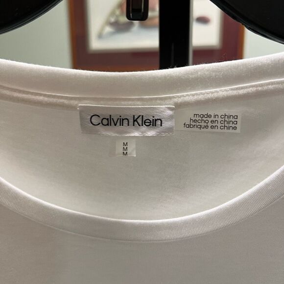 EUC Medium Calvin Klein Women's White Top #077 - Picture 2 of 4
